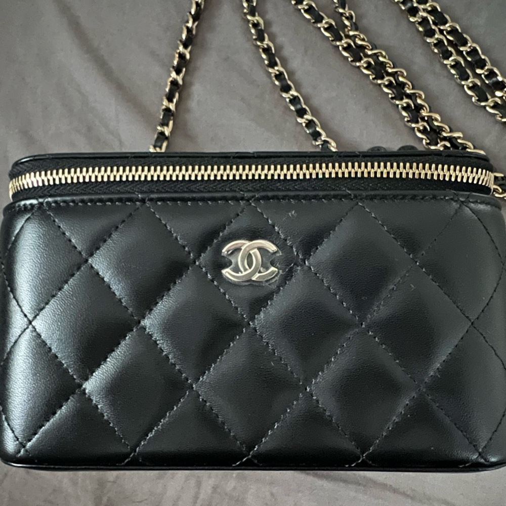 SOLD — Chanel Small Vanity in Lambskin. Excellent condition.